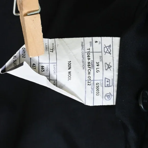 Jos A Bank 36x32 Navy Blue 100% Wool Pleated Front‎ Mens Dress Pants - Picture 7 of 9